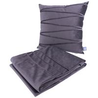 Zierkissen + Kuscheldecke Set Paulina, Graphitfarben - Graphitfarben, KONVENTIONELL, Textil (130/170/1,7cm)