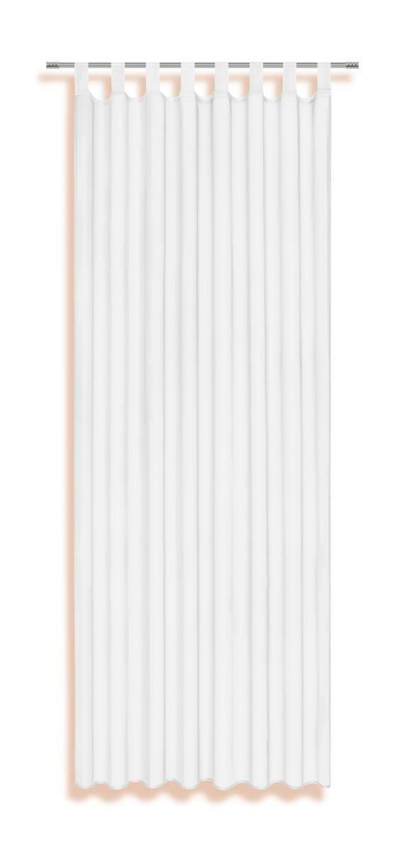 Vorhang mit Schlaufen und Band Utila 140x245 cm Weiß - Weiß, KONVENTIONELL, Textil (140/245cm) - Ondega