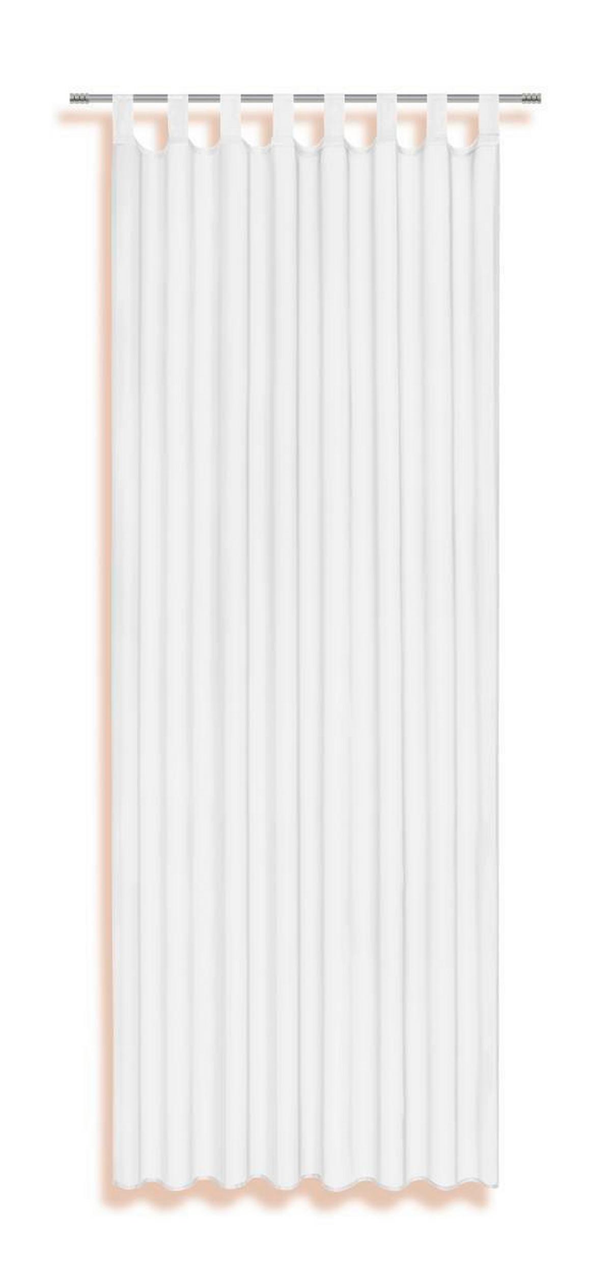 Vorhang Mit Schlaufen Und Band Utila 140x245 Cm Weiß - Weiß, KONVENTIONELL, Textil (140/245cm) - Ondega