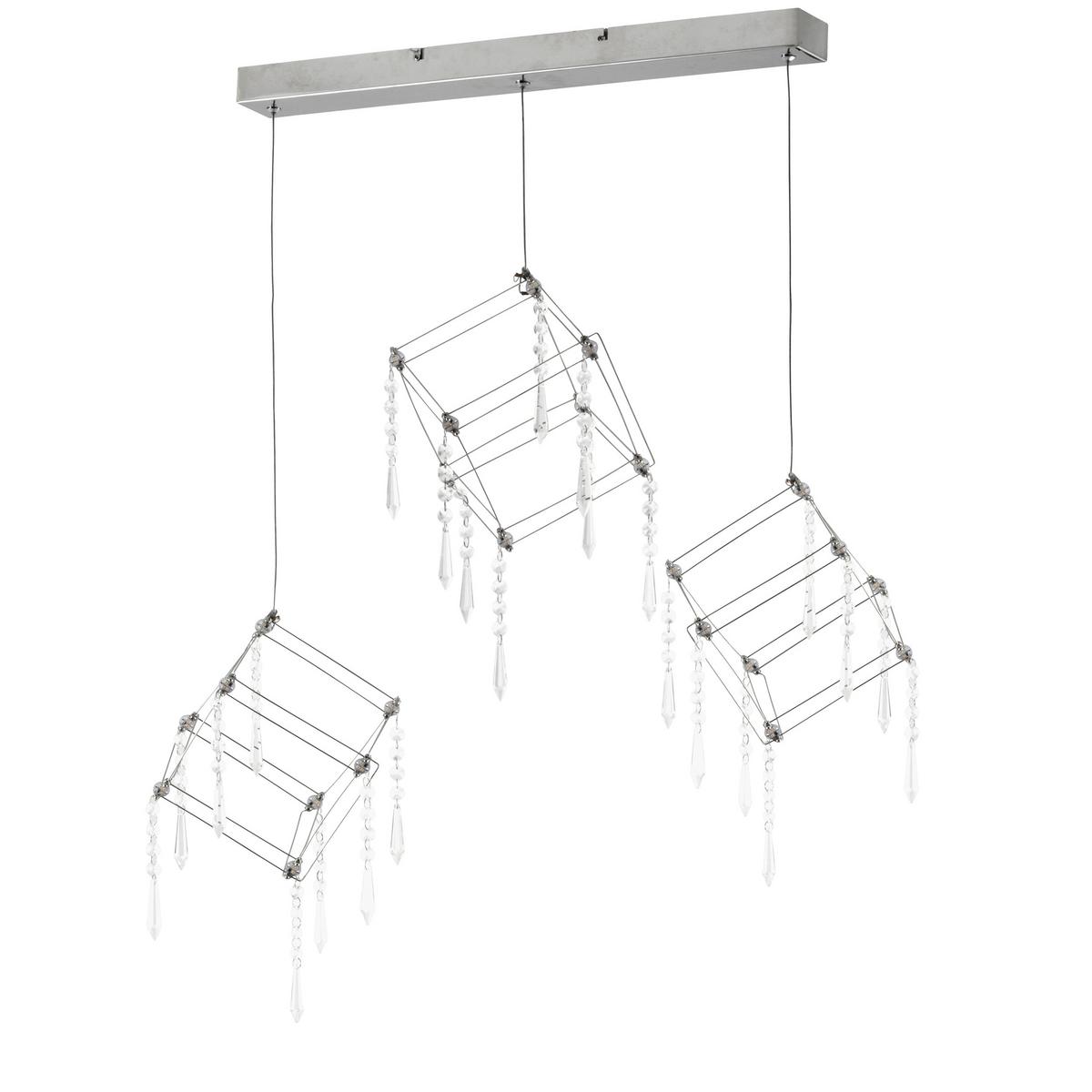 Led-hängeleuchte 6117942 Grace - Chromfarben/Transparent, LIFESTYLE, Kunststoff/Metall (80/106cm) - Näve