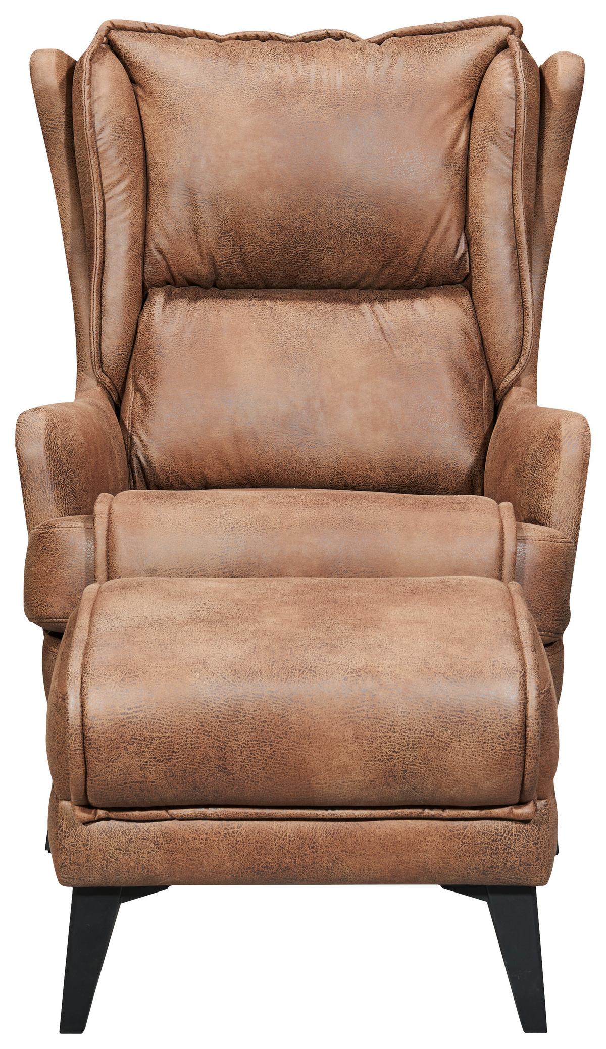 Ohrensessel Edward Hellbraun B: 86 cm - Hellbraun/Schwarz, MODERN, Holzwerkstoff/Textil (86/104/109cm) - MID.YOU