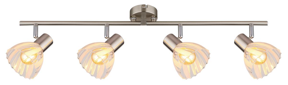 Strahler Zachery Nickelfarben L: 70 cm - Nickelfarben, KONVENTIONELL, Glas/Metall (70/13/19cm) - Globo