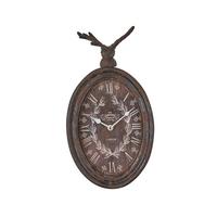 Wanduhr Sophia Metall, Vintage, H: 6,5 cm - Dunkelbraun, Design, Metall (20,5/6,5/38cm)