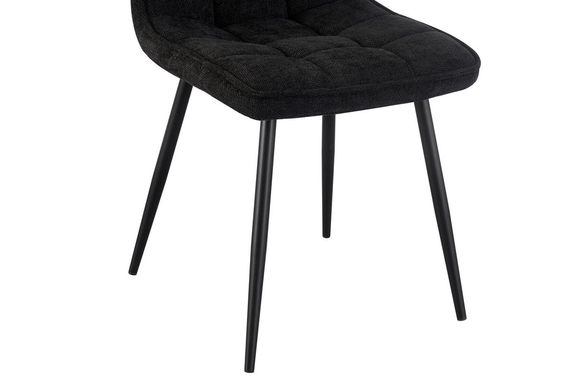 Vierfußstuhl Nevio Leinenoptik Schwarz, B: 45 Cm - Schwarz, KONVENTIONELL, Holz/Textil (45/89/58cm) - MID.YOU