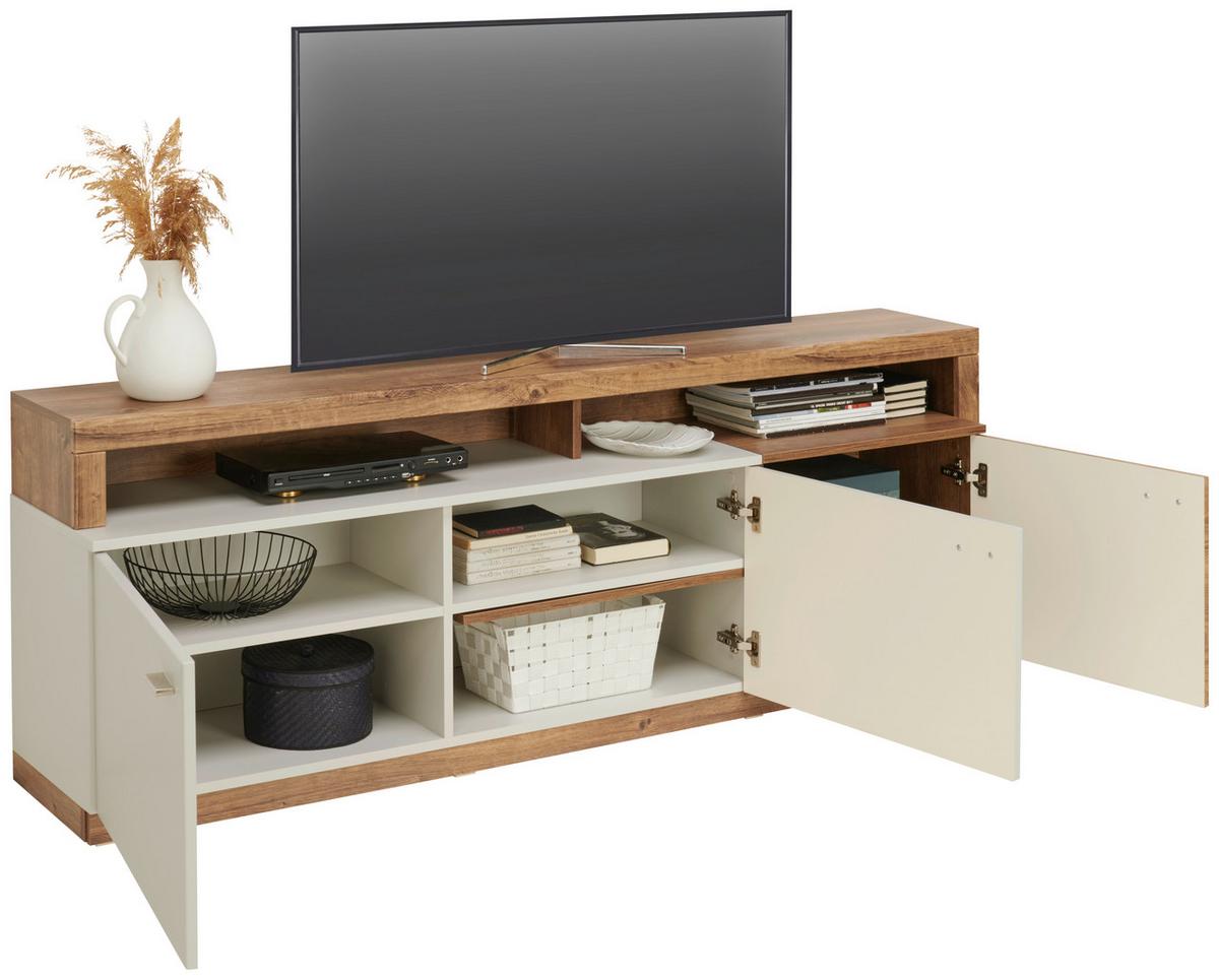 Tv-element Arian B: 175-261,2 Cm Eiche Dekor/hellgrau - Eichefarben/Hellgrau, MODERN, Holzwerkstoff (175-261,2/63,6/37,2cm)