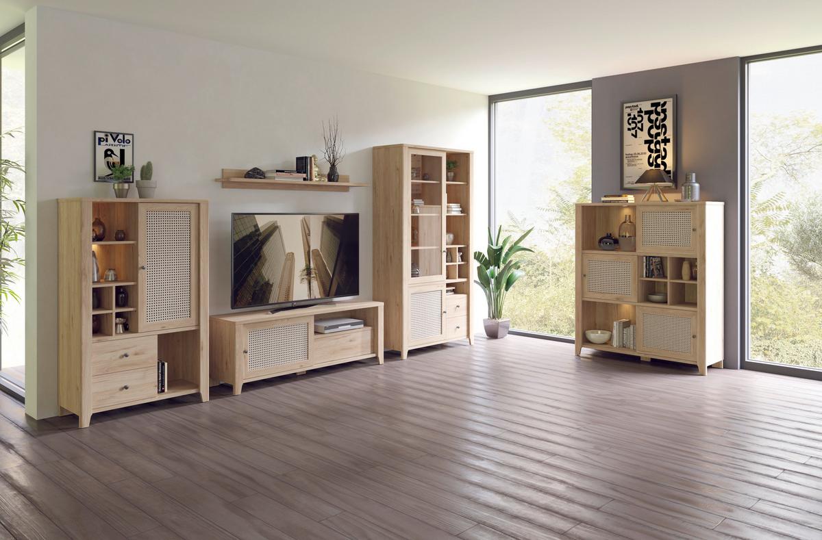 Komód Cestino - Modern, faalapú anyag (129/150/42cm)