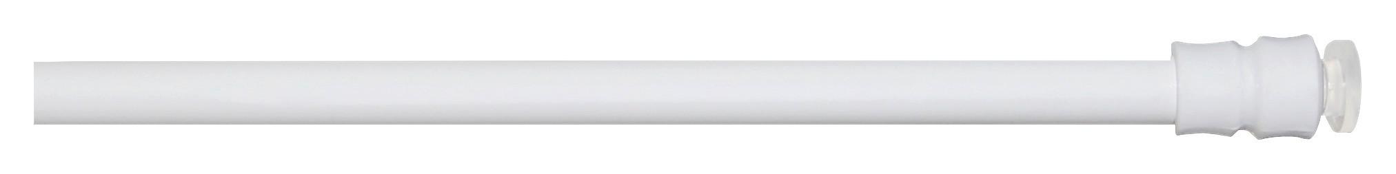 Vorhangstange Weiß L: 60-90 cm Mit Saugknopf - Weiß, KONVENTIONELL, Metall (60cm) - Ondega
