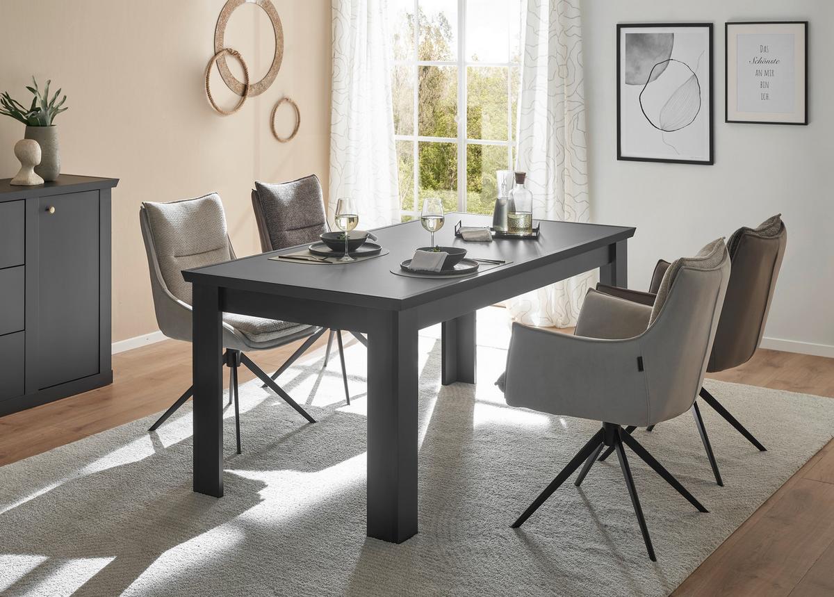 Esstisch Lincoln Schwarz B: 181 cm - Schwarz, Design, Holzwerkstoff (181/77/90cm) - MID.YOU