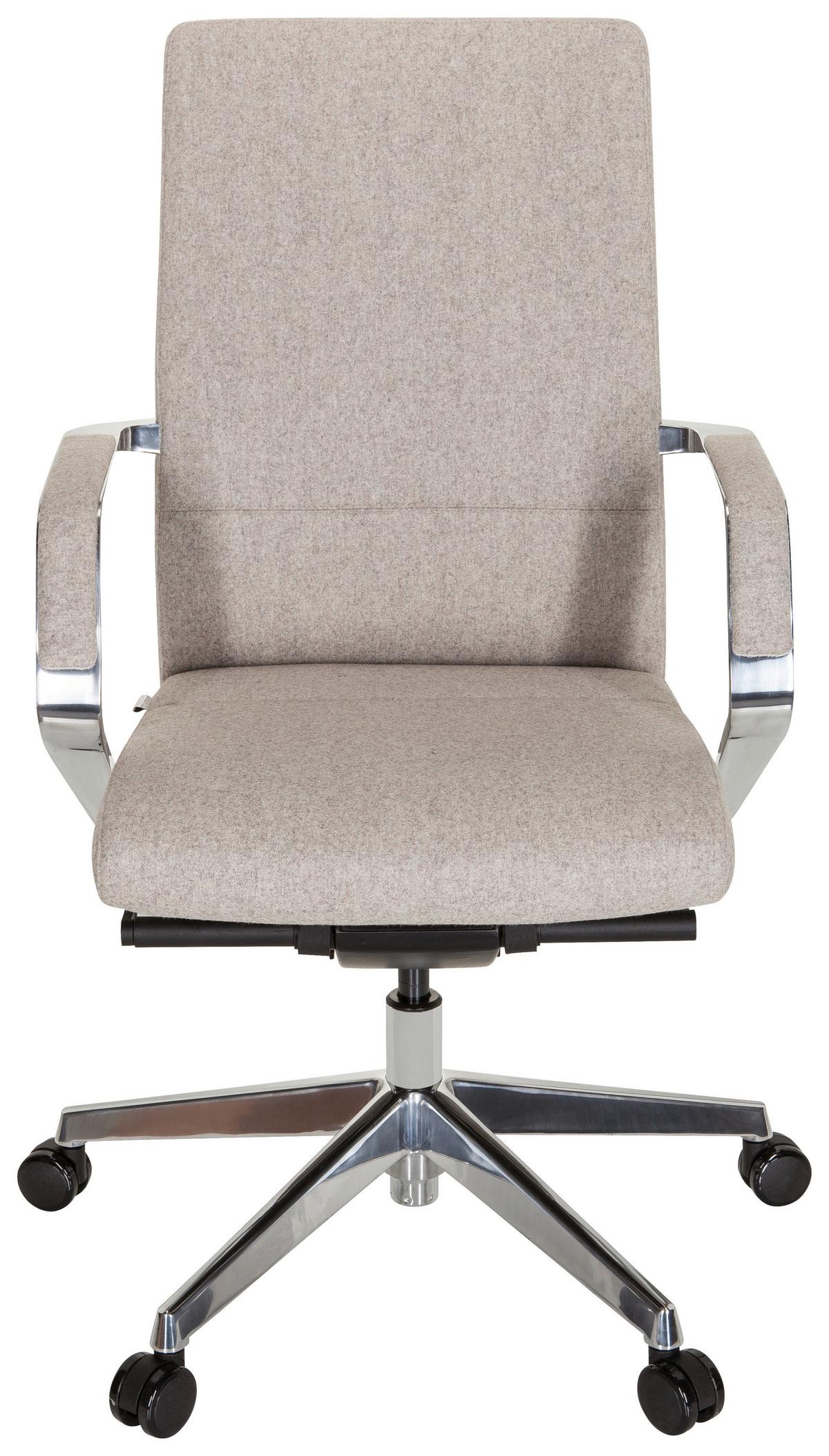Drehstuhl Bessona Beige - Beige/Silberfarben, MODERN, Kunststoff/Textil (60/105/60cm) - MID.YOU