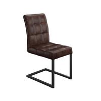 Schwingstuhl Donna S Lederlook Vintage Braun Gepolstert - Anthrazit/Braun, MODERN, Textil/Metall (42/91/62cm)