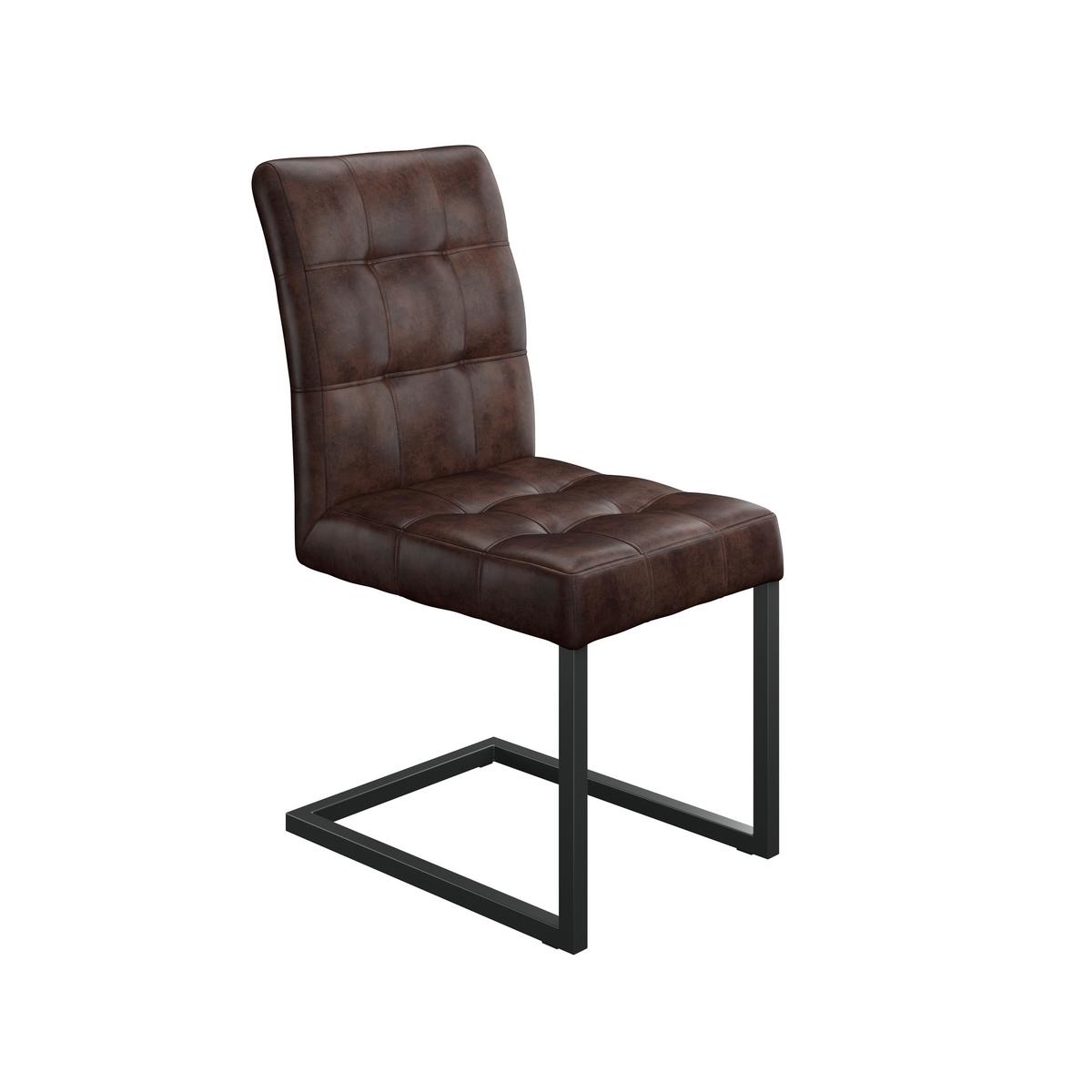 Schwingstuhl Donna S Lederlook Vintage Braun Gepolstert - Anthrazit/Braun, MODERN, Textil/Metall (42/91/62cm)