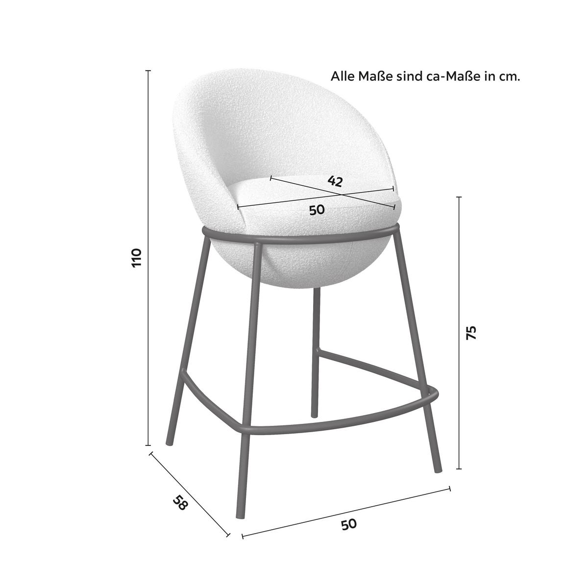 BAROVÁ ŽIDLE ZOA - černá/krémová, Moderní, kov/dřevo (50/110/58cm) - Bessagi Home