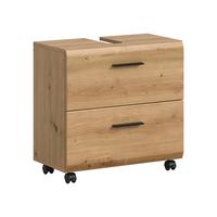 WASCHBECKENUNTERSCHRANK Ice Eiche Dekor B: 60cm - Schwarz/Eiche Artisan, Trend, Holzwerkstoff (60/58/30cm) - MID.YOU