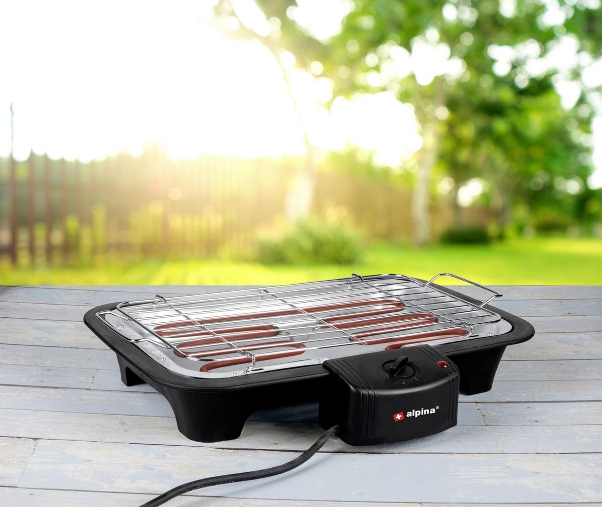 Elektrogrill BBQ 44x69x33 cm - Schwarz, Basics, Kunststoff/Metall (44/69/33cm) - Alpina 6287