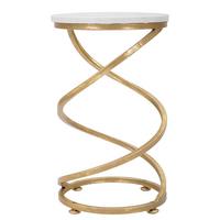KONFERENČNÝ STOLÍK SPIRAL MARBLE - biela/zlatá, Basics, kov/kameň (27,5/47,5cm)