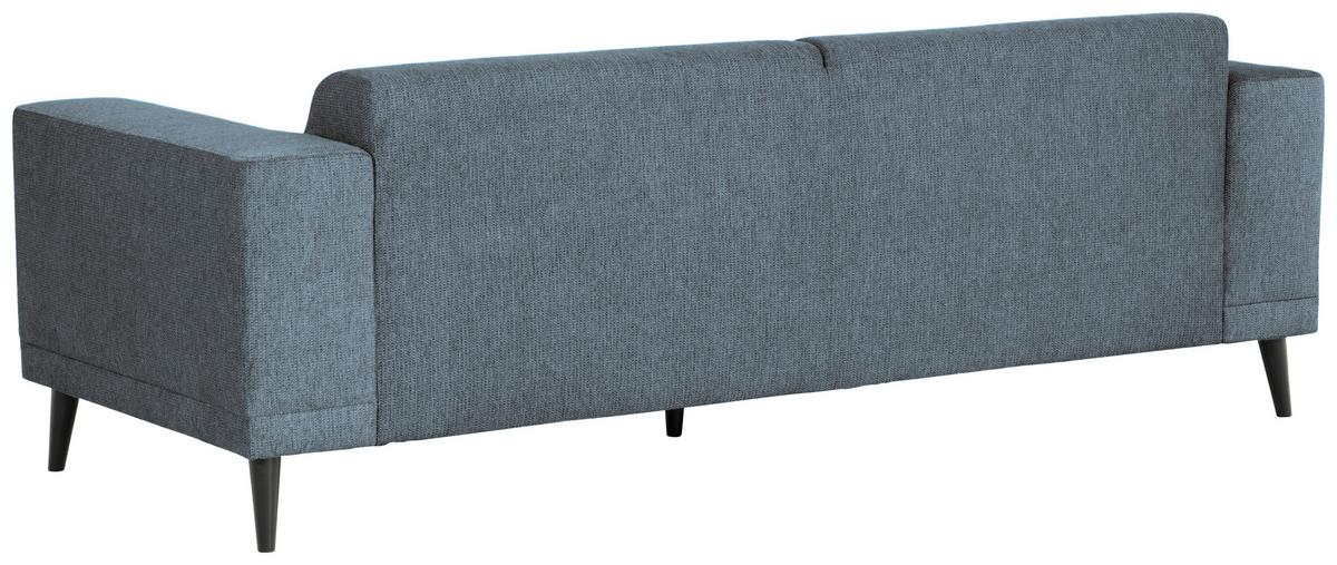 3-Sitzer-Sofa Oslo Blaugrau B: 218 cm - Blaugrau/Schwarz, Design, Textil (218/77/93cm) - MID.YOU