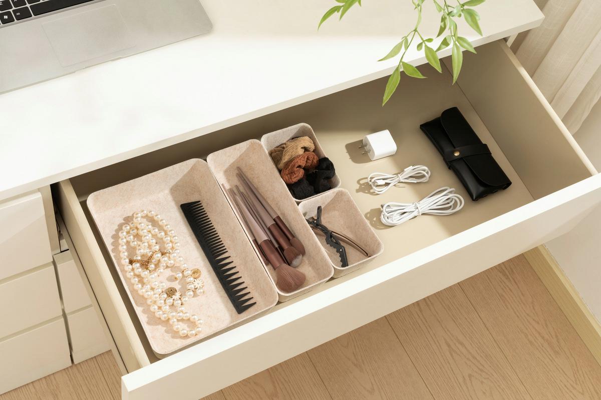 Ordnungssystem Julia - Beige/Schwarz, KONVENTIONELL, Textil - James Wood