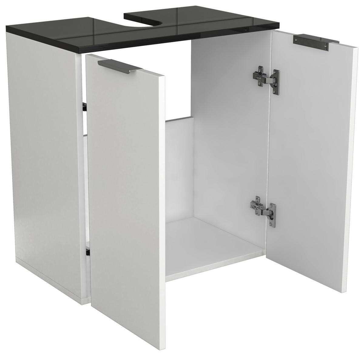 Waschbeckenunterschrank Donali Schwarz, Weiß B: 56 cm - Schwarz/Weiß, MODERN, Holzwerkstoff (56/60/34cm) - MID.YOU