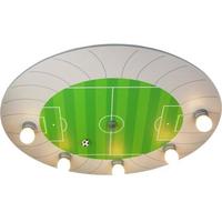Kinderdeckenleuchte Fußballstadion L: 71 cm - Silberfarben/Grün, LIFESTYLE, Holzwerkstoff/Kunststoff (71/53/7cm) - Niermann