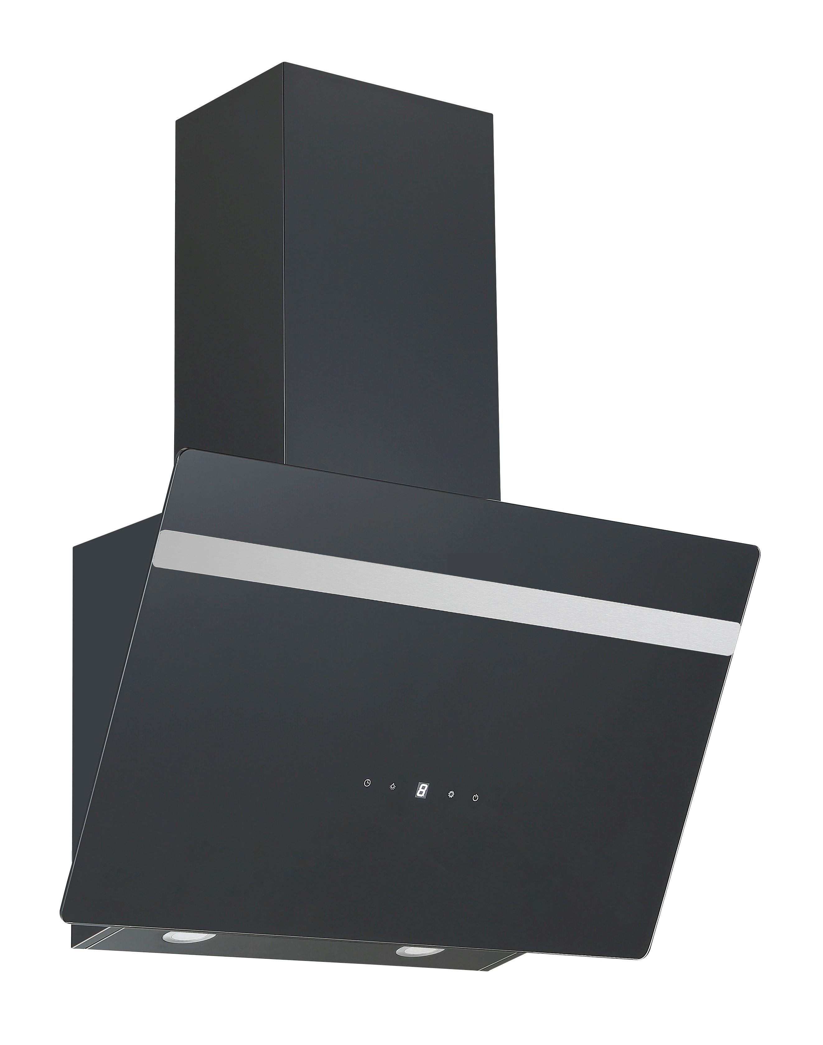 Dunstabzugshaube Schwarz B: 60 cm - Schwarz, Basics, Glas (60/111.60/29.6cm) - PKM