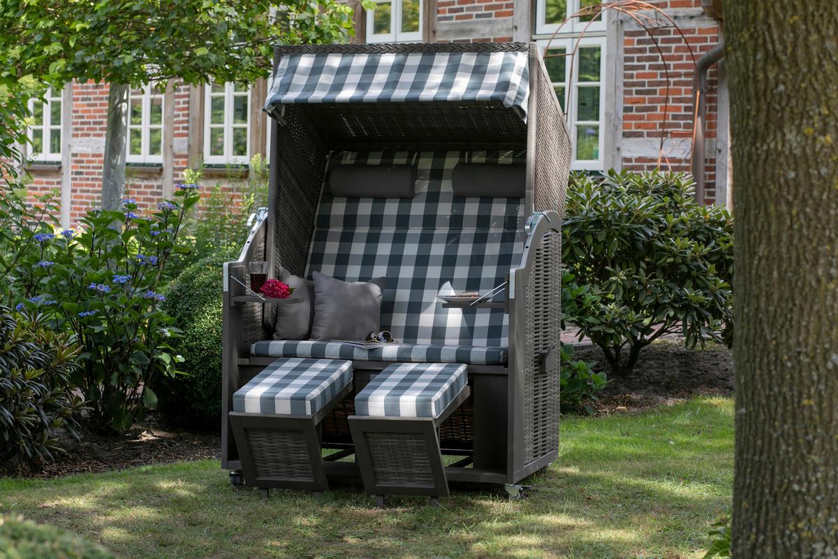 Strandkorb Ostsee Devries 2-Sitzer - Basics, Holz (120/160/80cm) - Gardenson