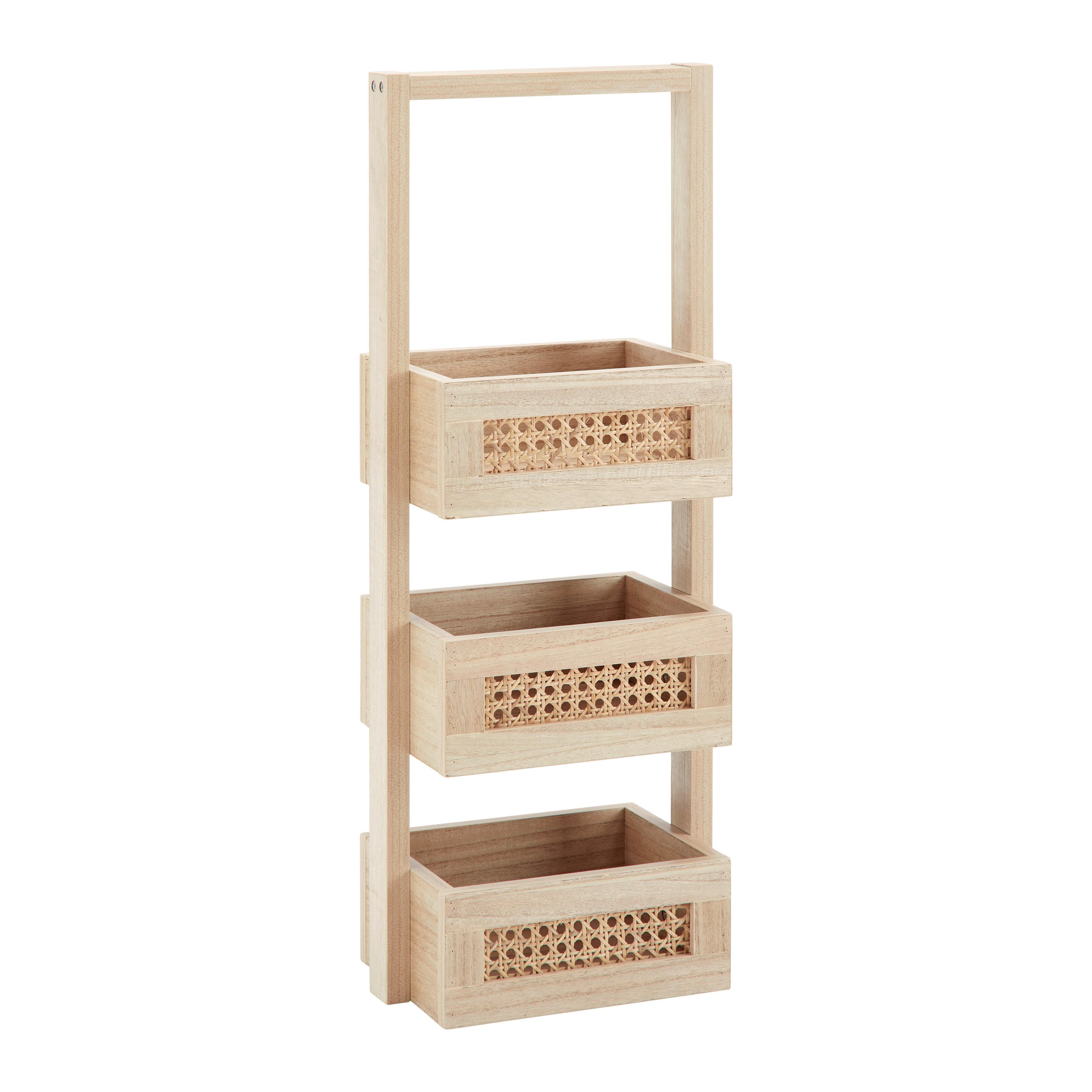 Regál DENIS - přírodní barvy, Moderní, dřevo/kompozitní dřevo (26,5/70,5/18cm) - Bessagi Home