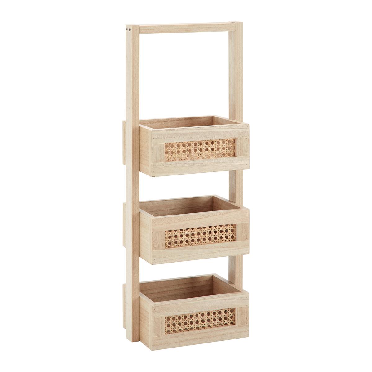 Regál DENIS - přírodní barvy, Moderní, dřevo/kompozitní dřevo (26,5/70,5/18cm) - Bessagi Home