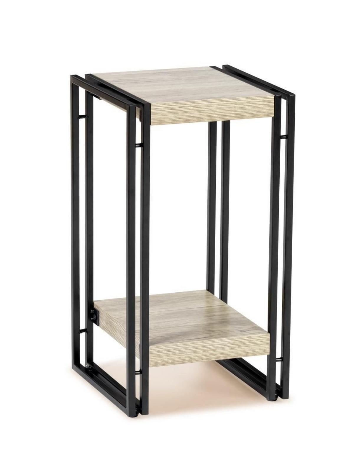 SLOUP NA KVĚTINY SCOTT 4 - černá/barvy dubu, Moderní, kov/kompozitní dřevo (30/55/30cm) - Ondega