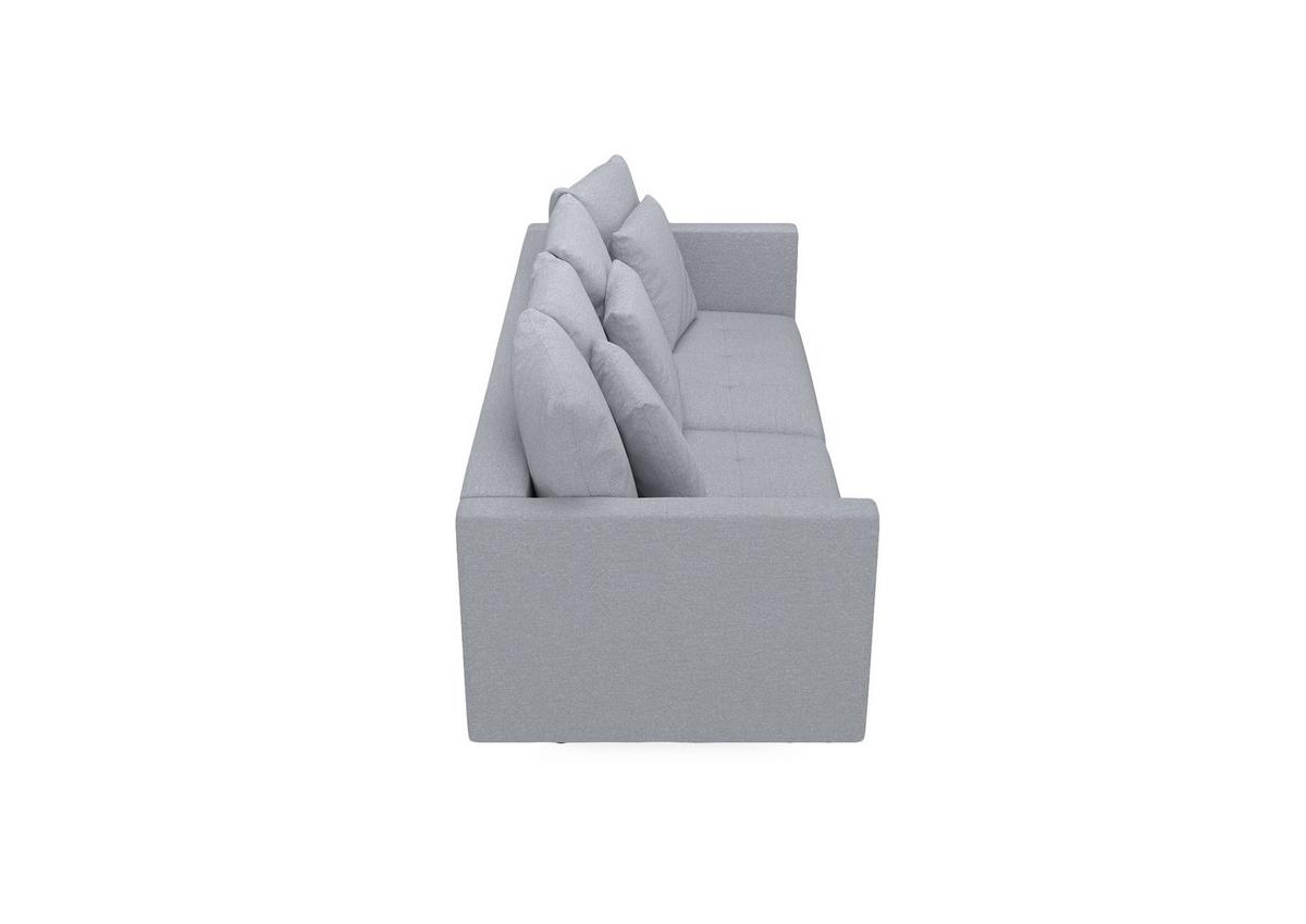 3-sitzer-sofa Mit Schlaffunktion Sofia B: 223 Cm - Hellgrau/Schwarz, Design, Textil (223/96/95cm) - MID.YOU