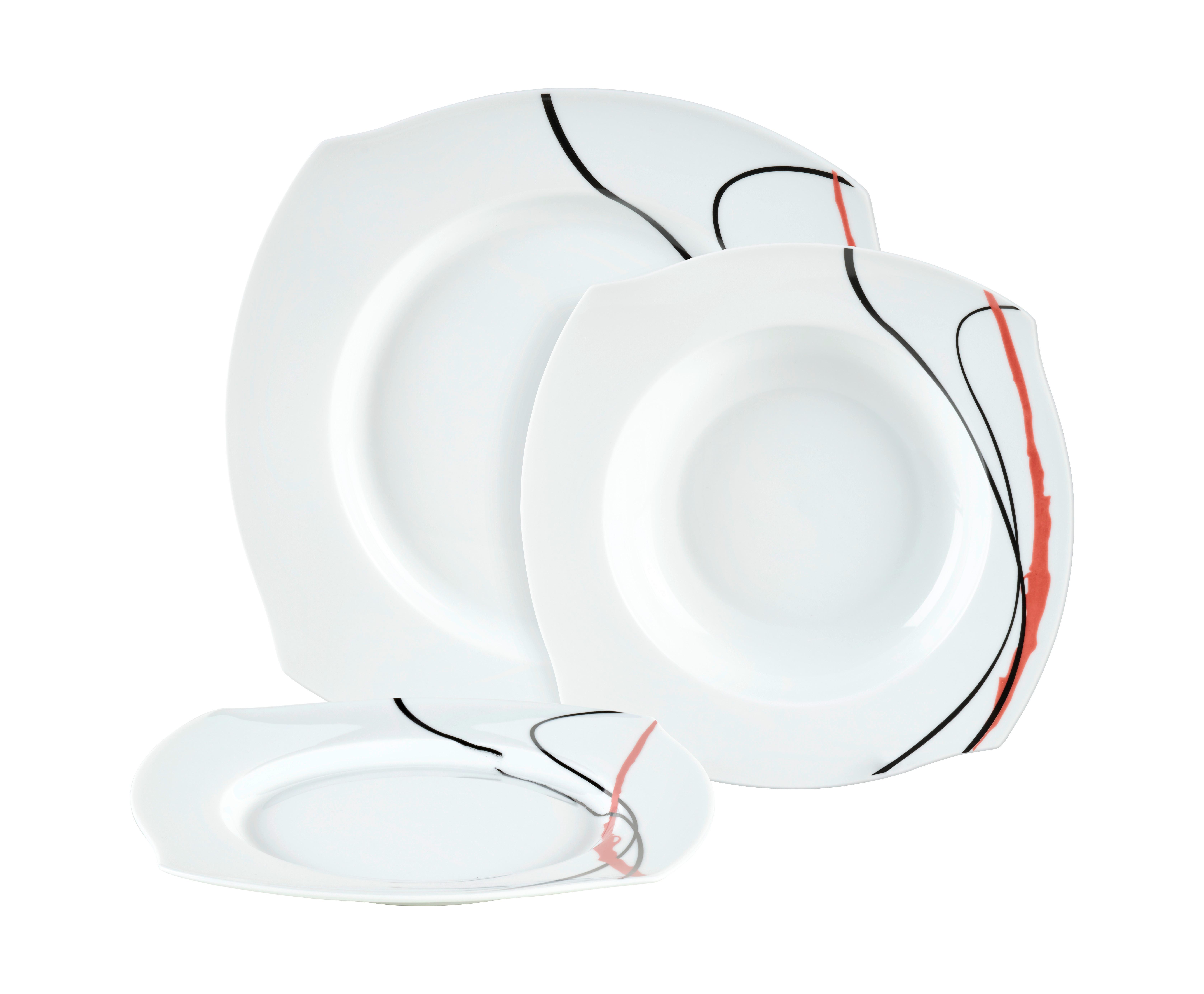 Tafelservice Tajna - Schwarz/Rosa, Design, Keramik - James Wood