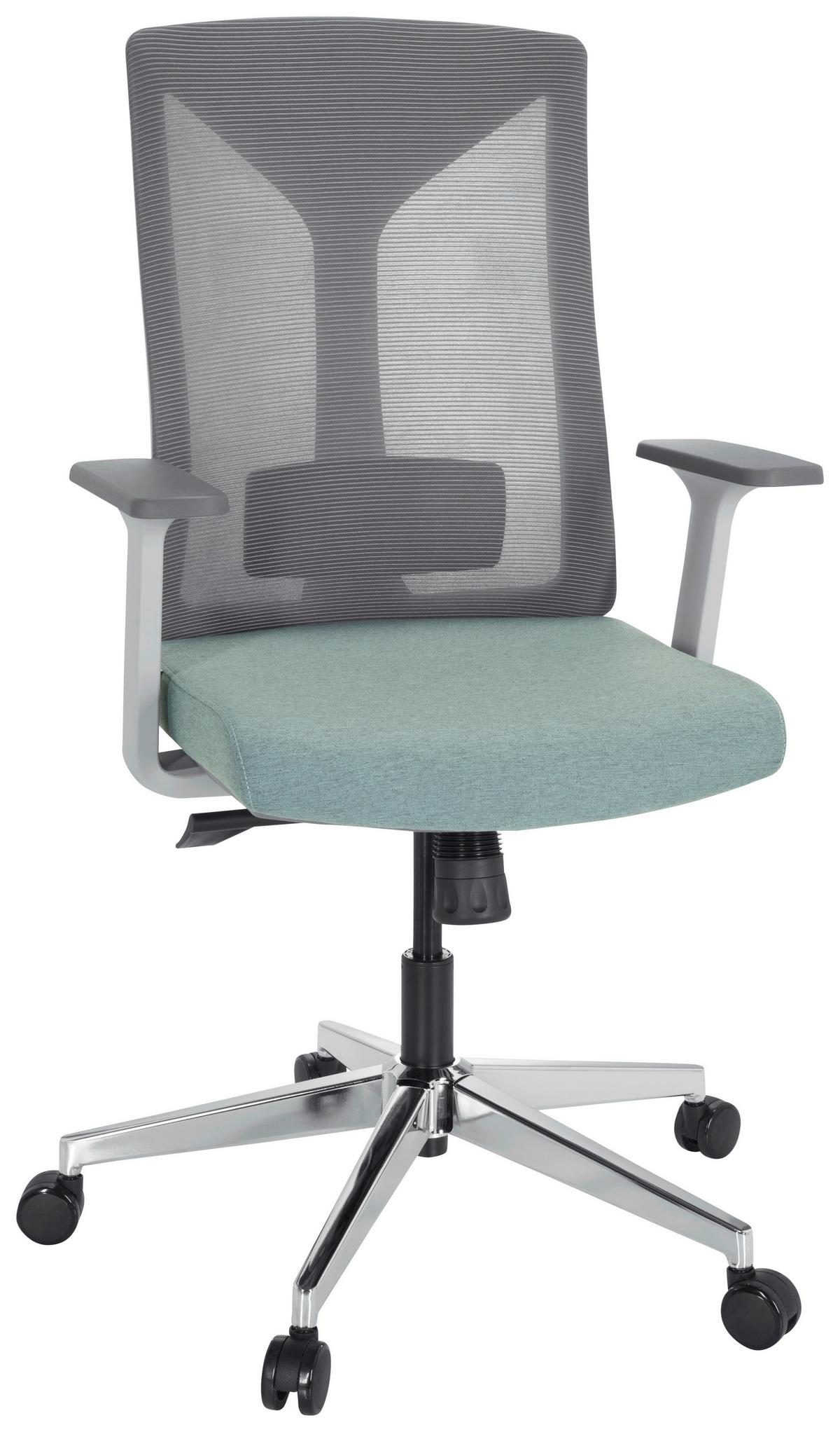 Drehstuhl Halifax Grau/Weiß/Mintgrün - Weiß/Grau, MODERN, Kunststoff/Textil (63/116/66cm) - MID.YOU