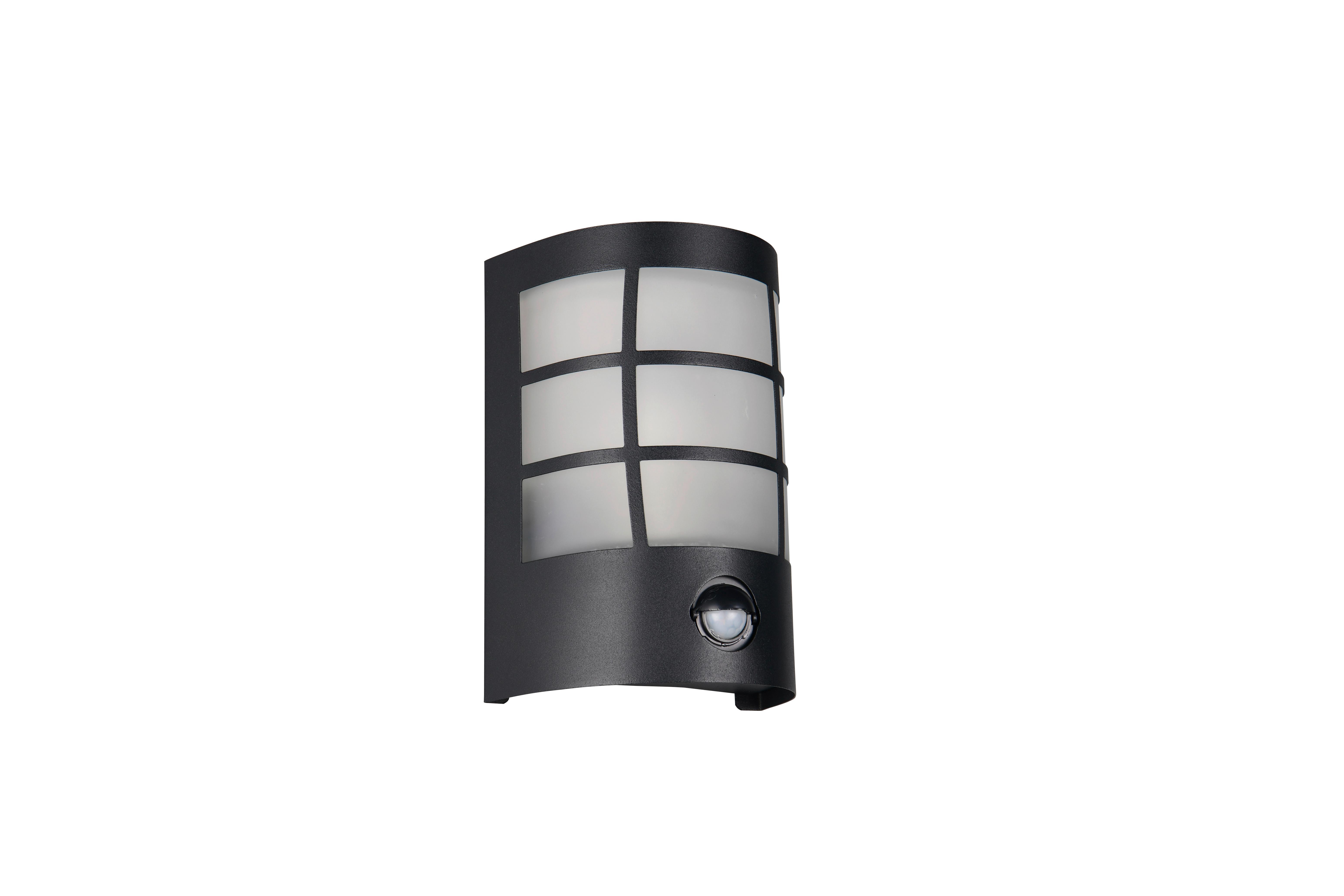 Außenwandleuchte Sintra Schwarz Weiß L: 14 Cm - Schwarz/Weiß, Design, Glas/Metall (14/10,5/20cm)