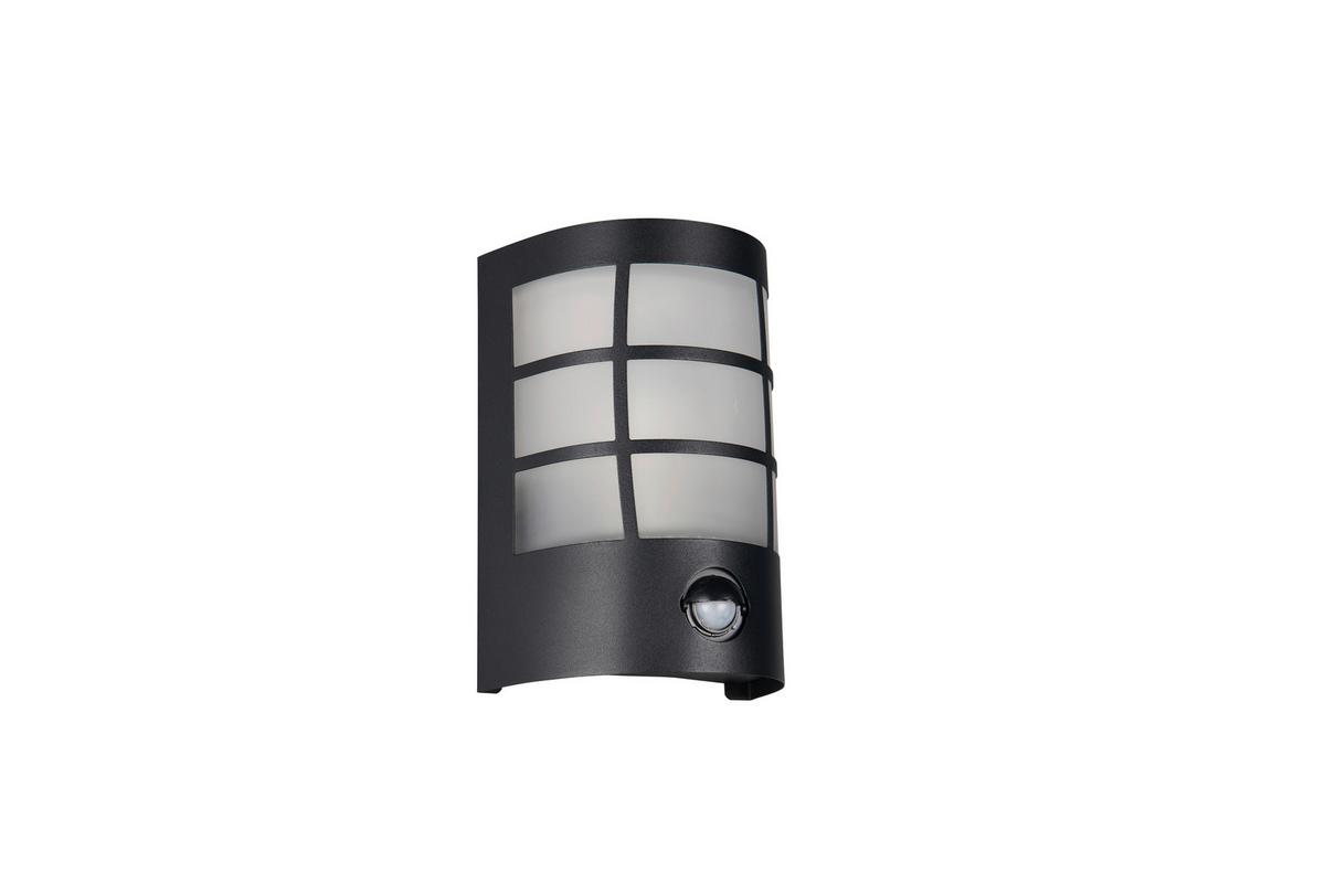 Außenwandleuchte Sintra Schwarz Weiß L: 14 Cm - Schwarz/Weiß, Design, Glas/Metall (14/10,5/20cm)