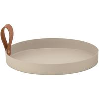 Dekoračný taneir MAISY - béžová, Modern, kov/koža (20/2,5cm) - Mömax