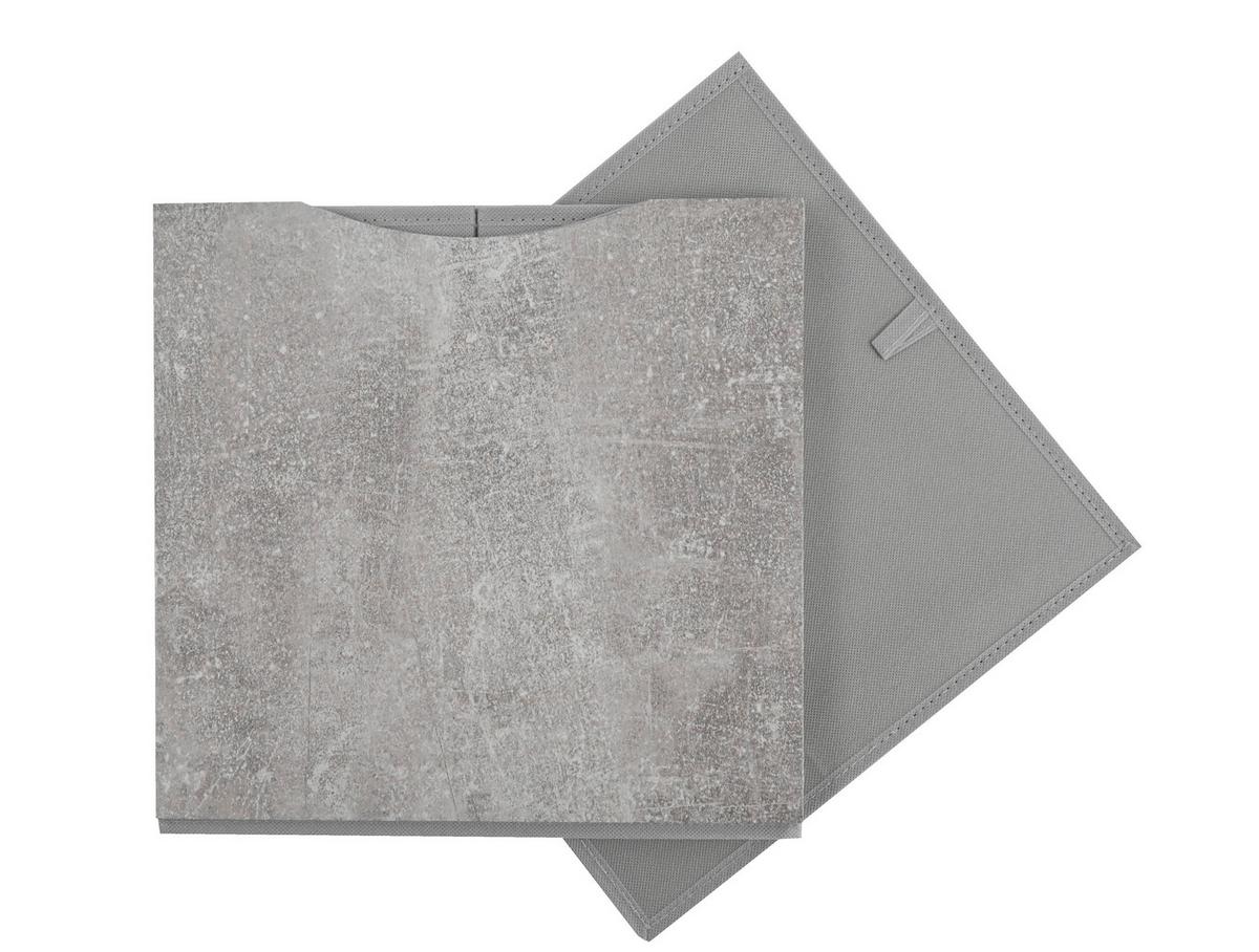 Skládací krabice BETTY - šedá, Konvenční, kompozitní dřevo/textil (33/33/32cm) - Mömax