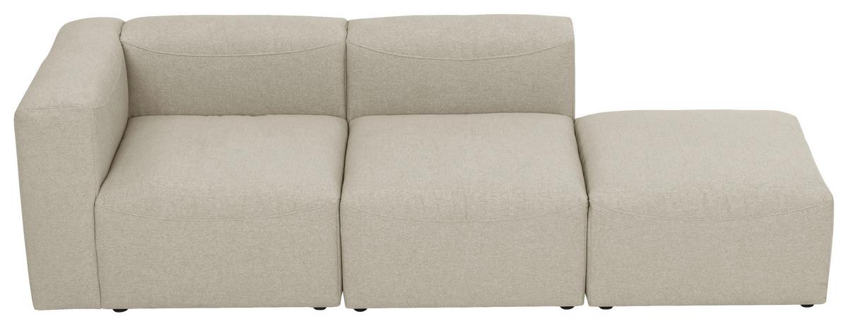 Ottomane Lena Creme Mit Echtem Rücken - Creme, Design, Textil (250/73/100cm) - Max Winzer