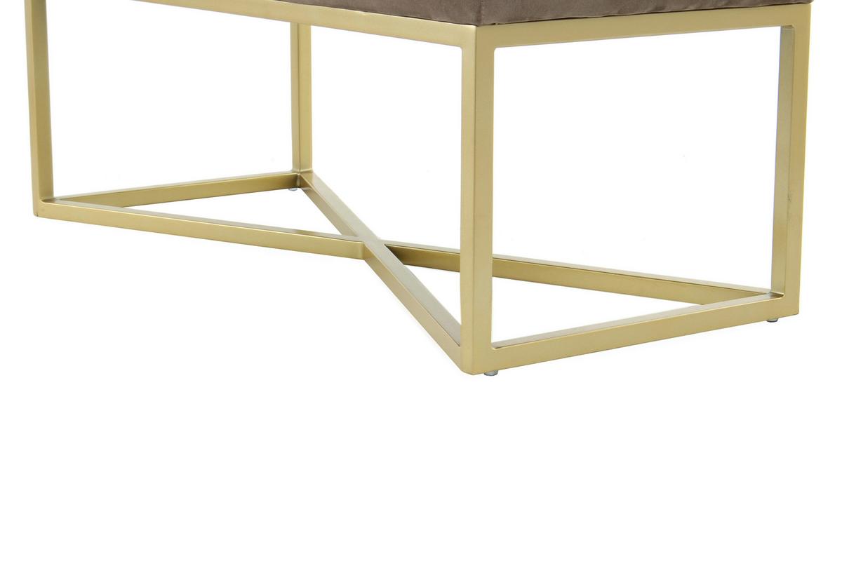 Lavica DIAZ - sivohnedá/zlatá, Design, kov/kompozitné drevo (40/40/90cm) - MID.YOU