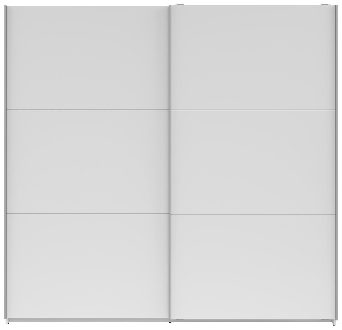 Šatníková skriňa s posuvnými dverami Saturn,biela - biela/strieborná, Konventionell, kov/kompozitné drevo (218/210/59cm)