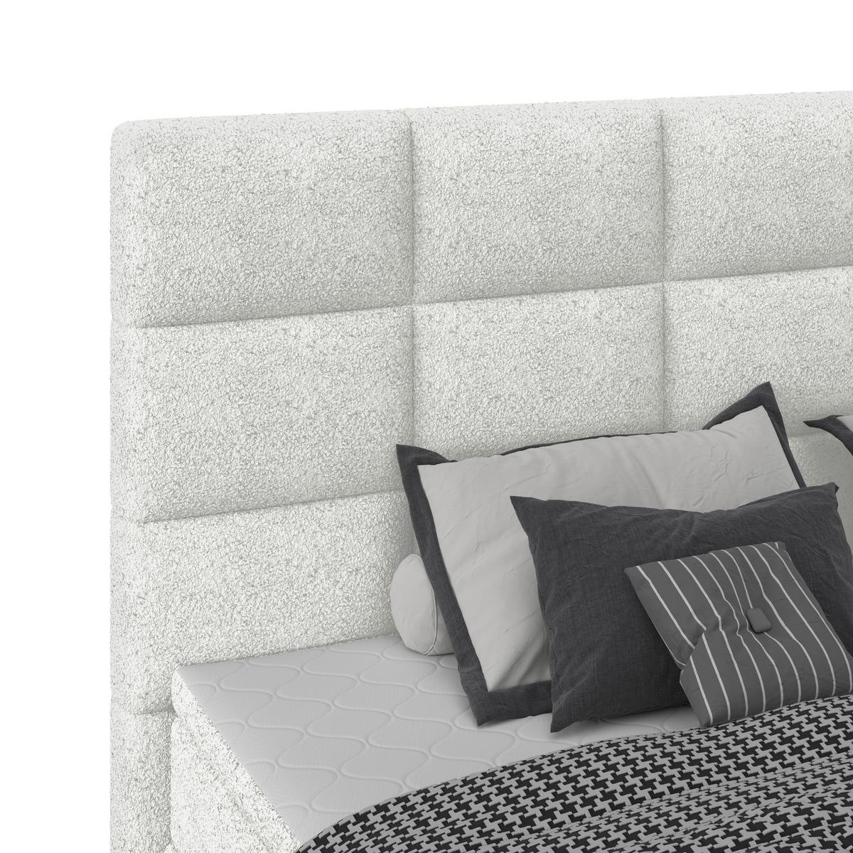 Polsterbett Alba Boucle Hellgrau, 160x200 cm - Hellgrau/Schwarz, Trend, Textil (160/200cm)