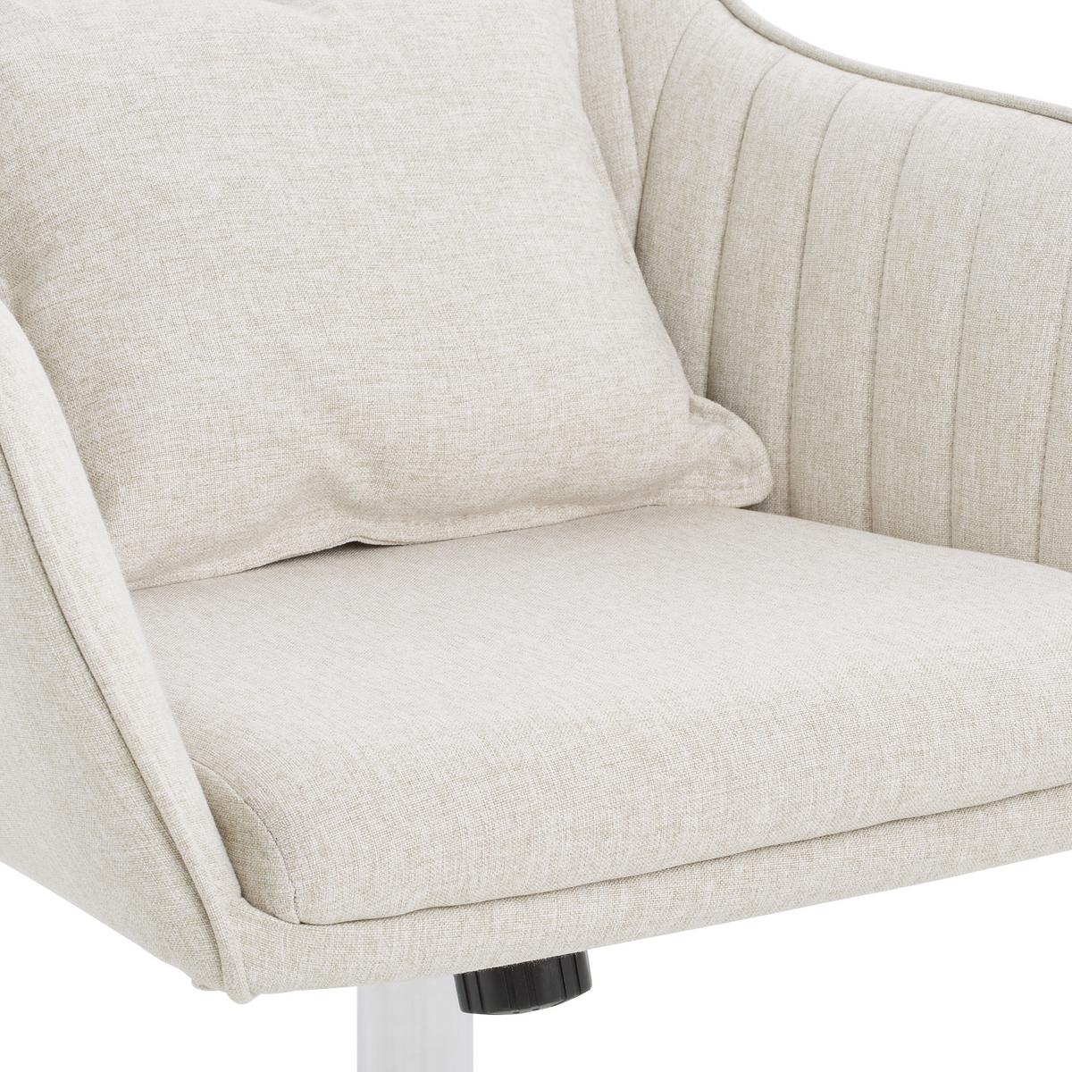 Bürostuhl Palermo Höhen- Verstellbar Beige Bis 140 Kg - Beige/Weiß, Design, Kunststoff/Textil (59/83-93/68cm) - Livetastic
