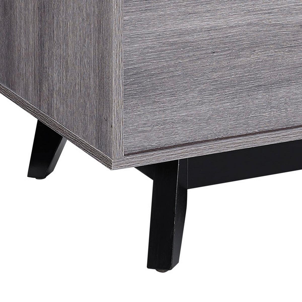 Beistelltisch Vaughn Eiche Grau Dekor B: 60 Cm - Eiche grau/Schwarz, Design, Holz/Holzwerkstoff (60/50/61cm) - MID.YOU