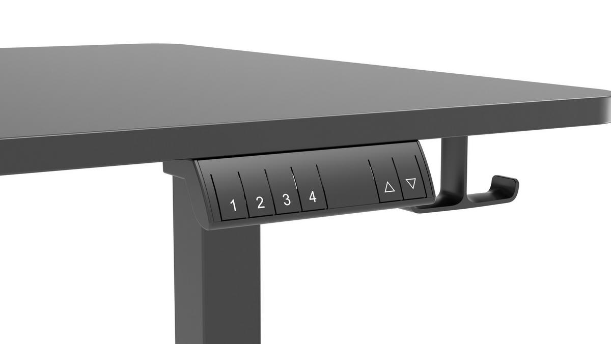 Eckschreibtisch Nimi Schwarz L: 160cm - Schwarz, MODERN, Holzwerkstoff/Kunststoff (160/160/72-117cm) - Livetastic