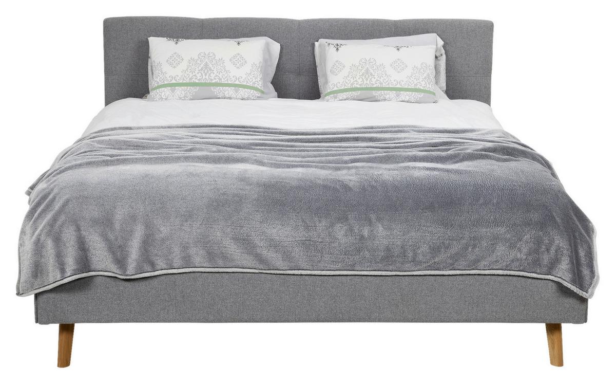 Polsterbett Rossva Lf: 200x200 Grau - Eichefarben/Grau, MODERN, Holz/Textil (200/200cm) - MID.YOU