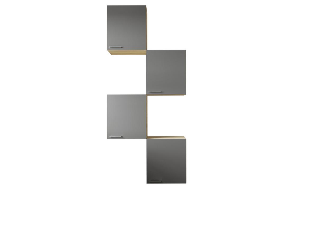 Küchenoberschrank Merle Grau/eiche Dekor B:100cm - Eichefarben/Grau, Basics, Holzwerkstoff (100/224,4/34,6cm) - Respekta