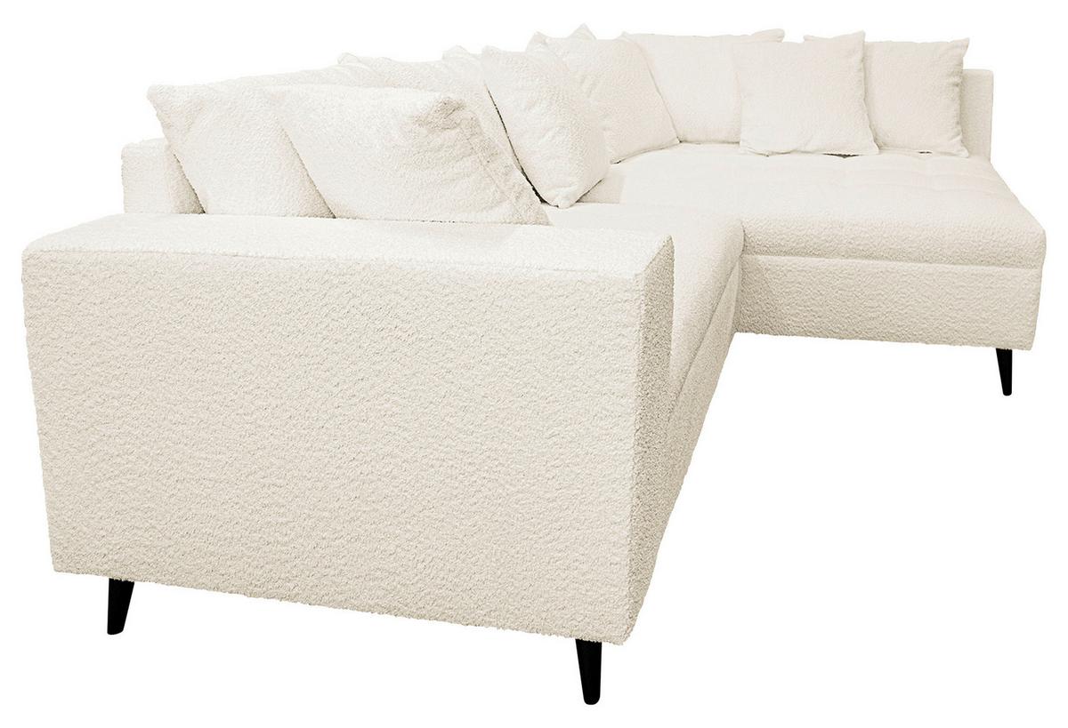 Ecksofa Pruno, Weiß S: 247x174 Cm - Schwarz/Weiß, Design, Textil (247/174cm) - MID.YOU