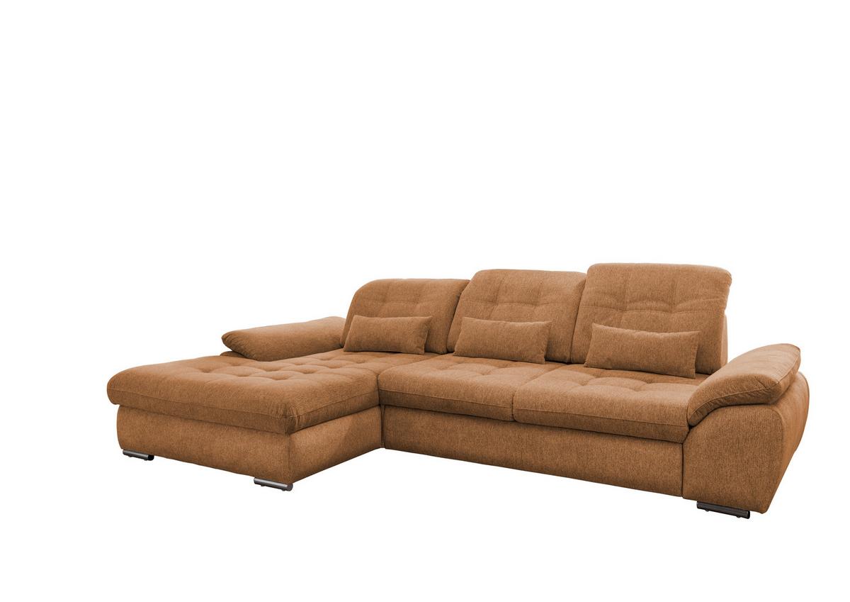 Ecksofa mit Bettkasten Rigatti Currygelb S: 184x314cm - Chromfarben/Currygelb, MODERN, Textil (184/314cm) - Livetastic