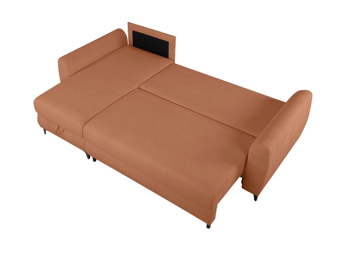 Ecksofa Moli, Rostfarben S: 236x148 cm - Rostfarben/Schwarz, Design, Textil (236/148cm) - MID.YOU