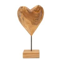 Skulptur Dobu Teak Braun, B: 20 cm - Braun, Basics, Holz (20/37/12cm)