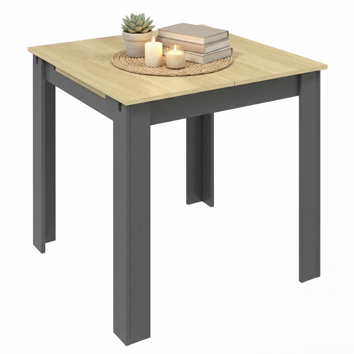 Esstisch Pesoli Anthrazit/Honigeiche L: 80cm - Honigeiche/Anthrazit, MODERN, Holzwerkstoff (80/80/75cm) - MID.YOU