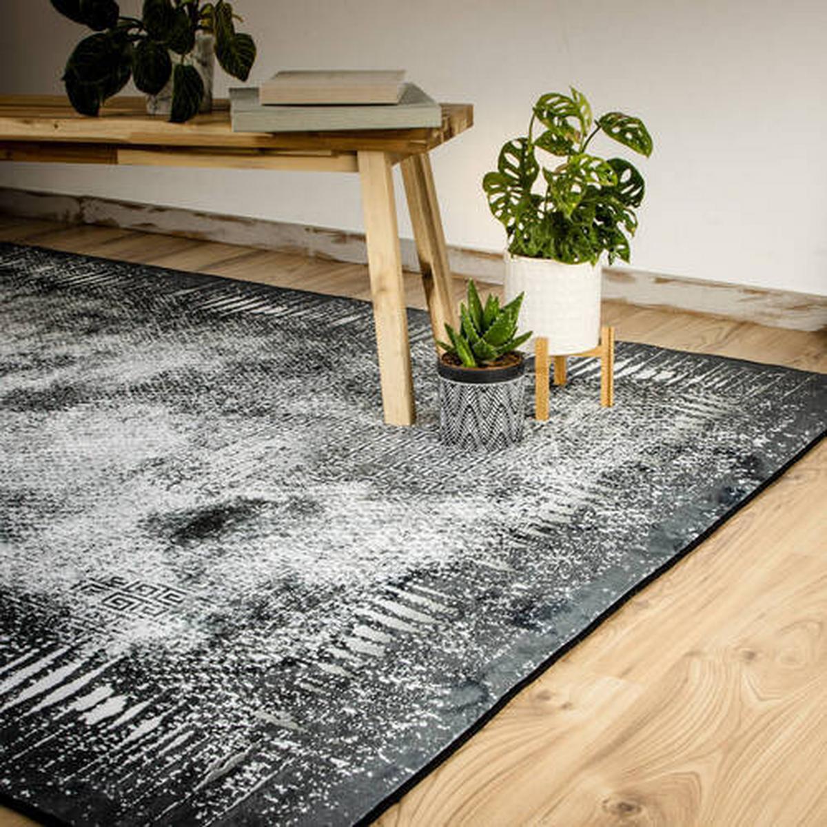 Flachwebteppich My Tampa 132 - Grau, Design, Textil (80/150cm) - Obsession